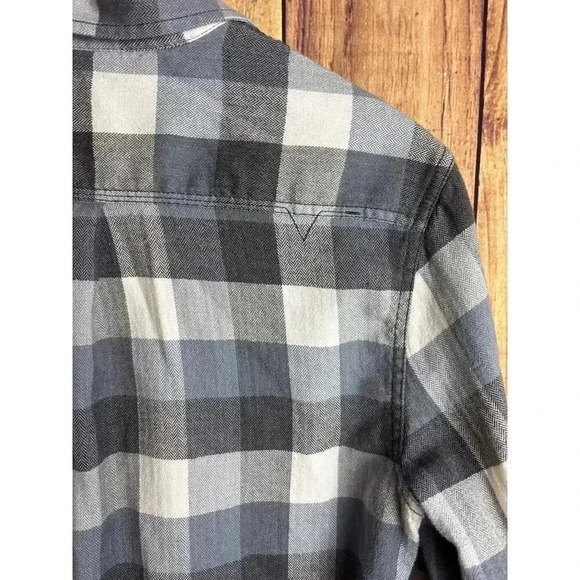 VANS Checkered Gray White Men's Flannel Size M - Picture 6 of 8